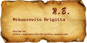 Mikoszovits Brigitta névjegykártya